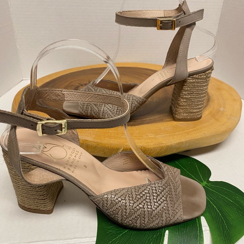 Marroqui Sanchez Textured Leather Heeled  Sandal